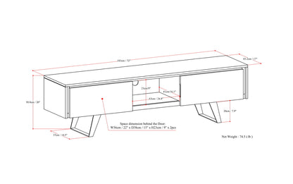 Natural Mango | Lowry 72 inch TV Media Stand