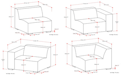 Pale Grey Performance Fabric | Rex Corner Sectional in Performance Fabric