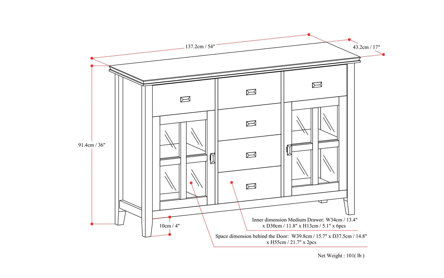 White | Artisan Sideboard Buffet