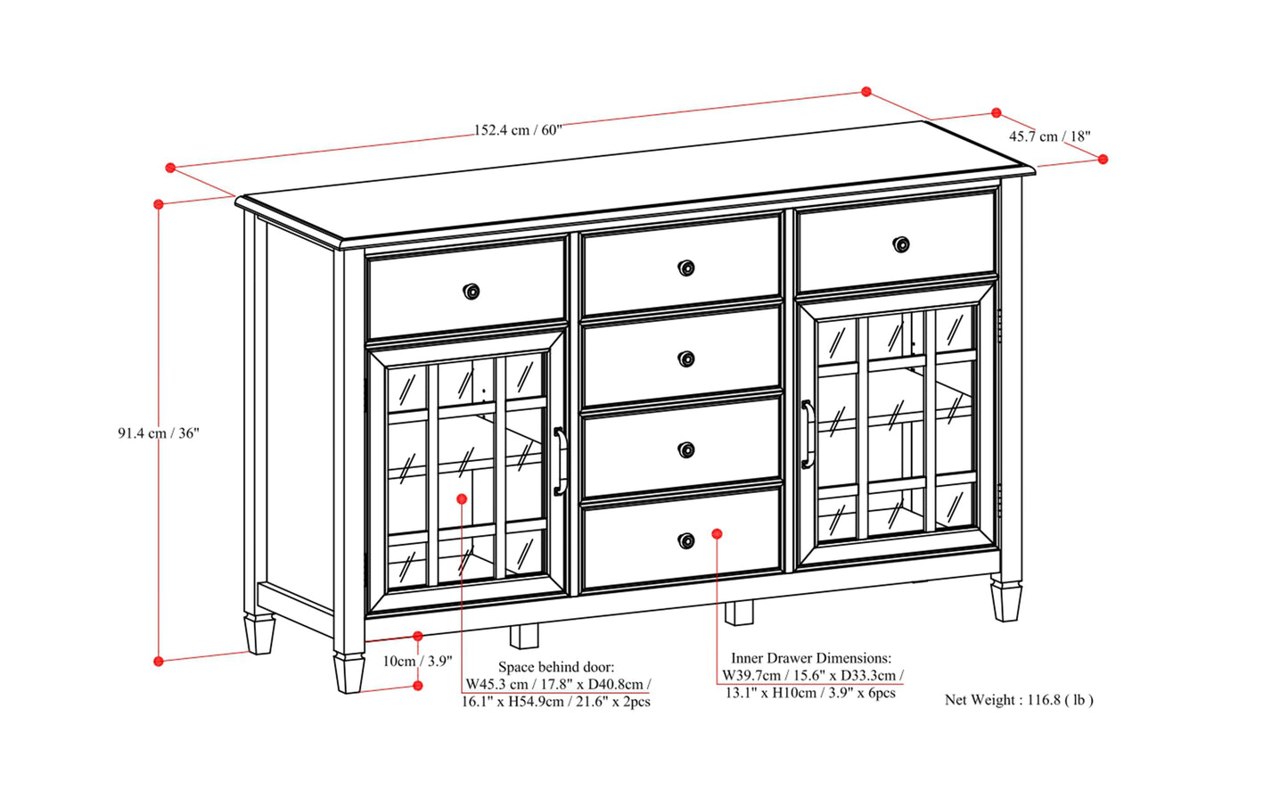 Chestnut Brown | Connaught Sideboard Buffet