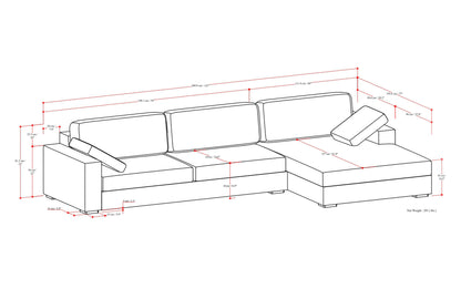 Cream Performance Fabric | Charlie Deep Seater Right Sectional