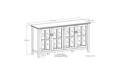 Russet Brown | Artisan Wide 4 Door Storage Cabinet