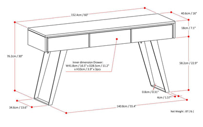 Natural Mango | Lowry Solid Mango Console Sofa Table