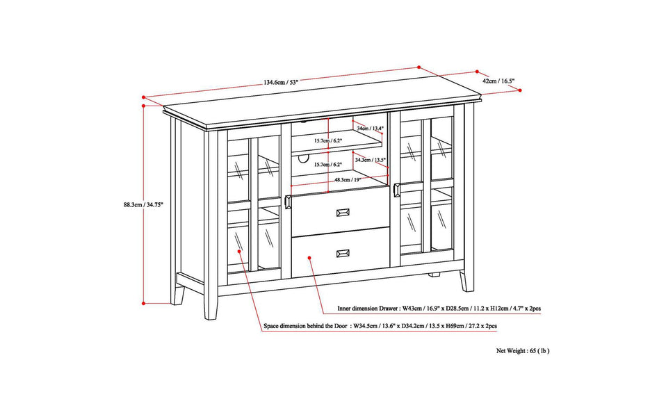 Dark Chestnut Brown | Artisan Tall TV Stand