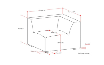 Pale Grey Performance Fabric | Rex Corner Module in Performance Fabric