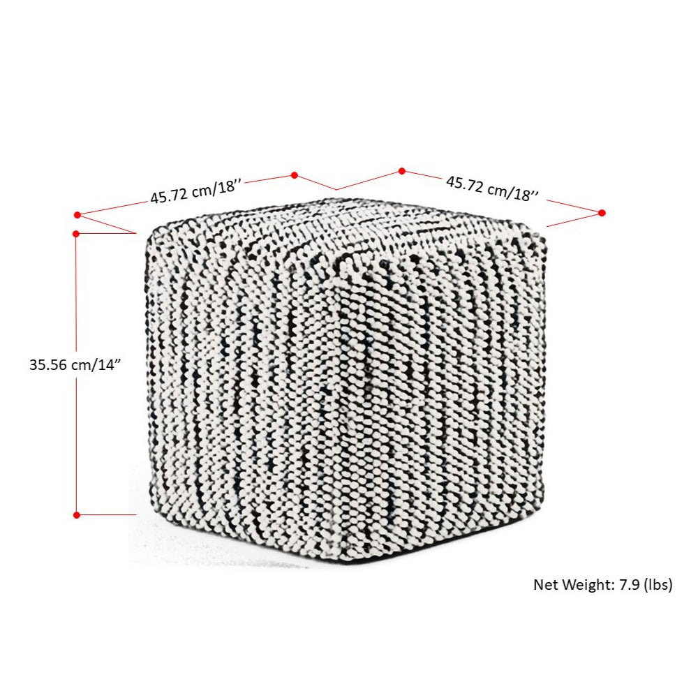 Zoey Woven Cube Pouf | Pouf Ottomans | Simpli Home