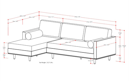 Charcoal Grey Woven-Blend Fabric | Morrison Left Sectional