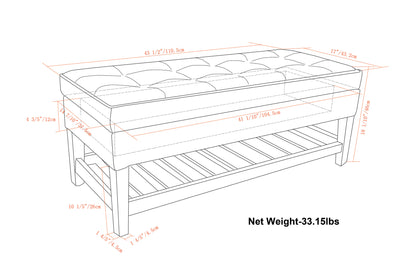 Tanners Brown Vegan Leather | Cosmopolitan Vegan Leather Storage Ottoman Bench