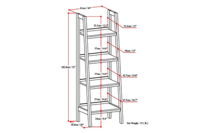 Dark Chestnut Brown | Sawhorse 24 inch Ladder Shelf