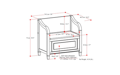 Chestnut Brown | Connaught Small Entryway Storage Bench