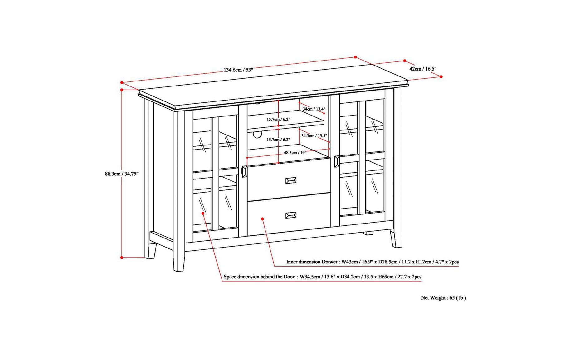 Rustic Natural Aged Brown | Artisan Tall TV Stand