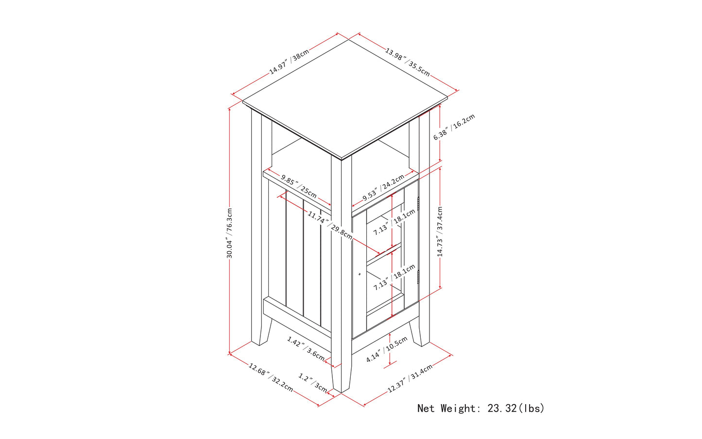 Pure White | Acadian Floor Storage Cabinet