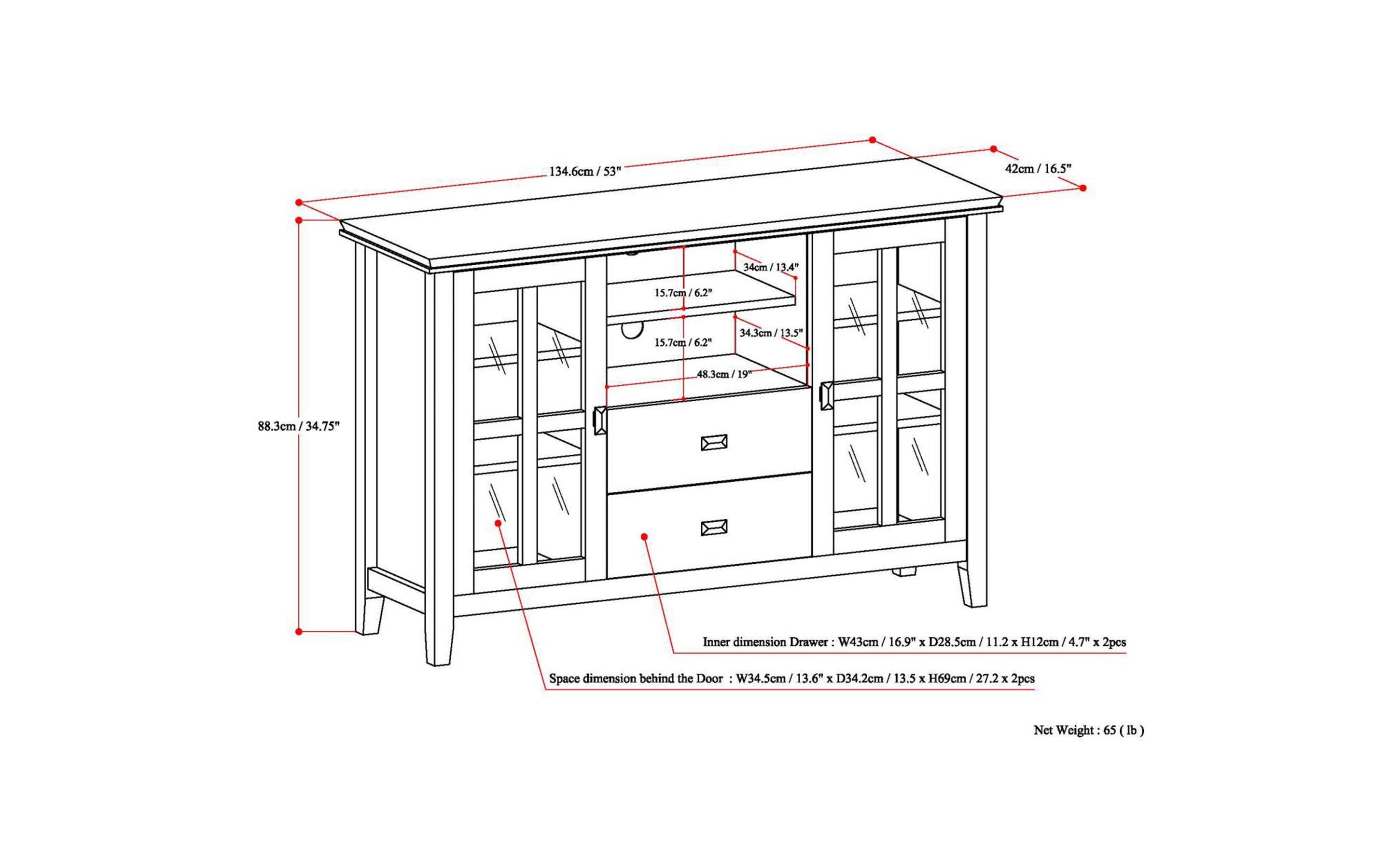 White | Artisan Tall TV Stand