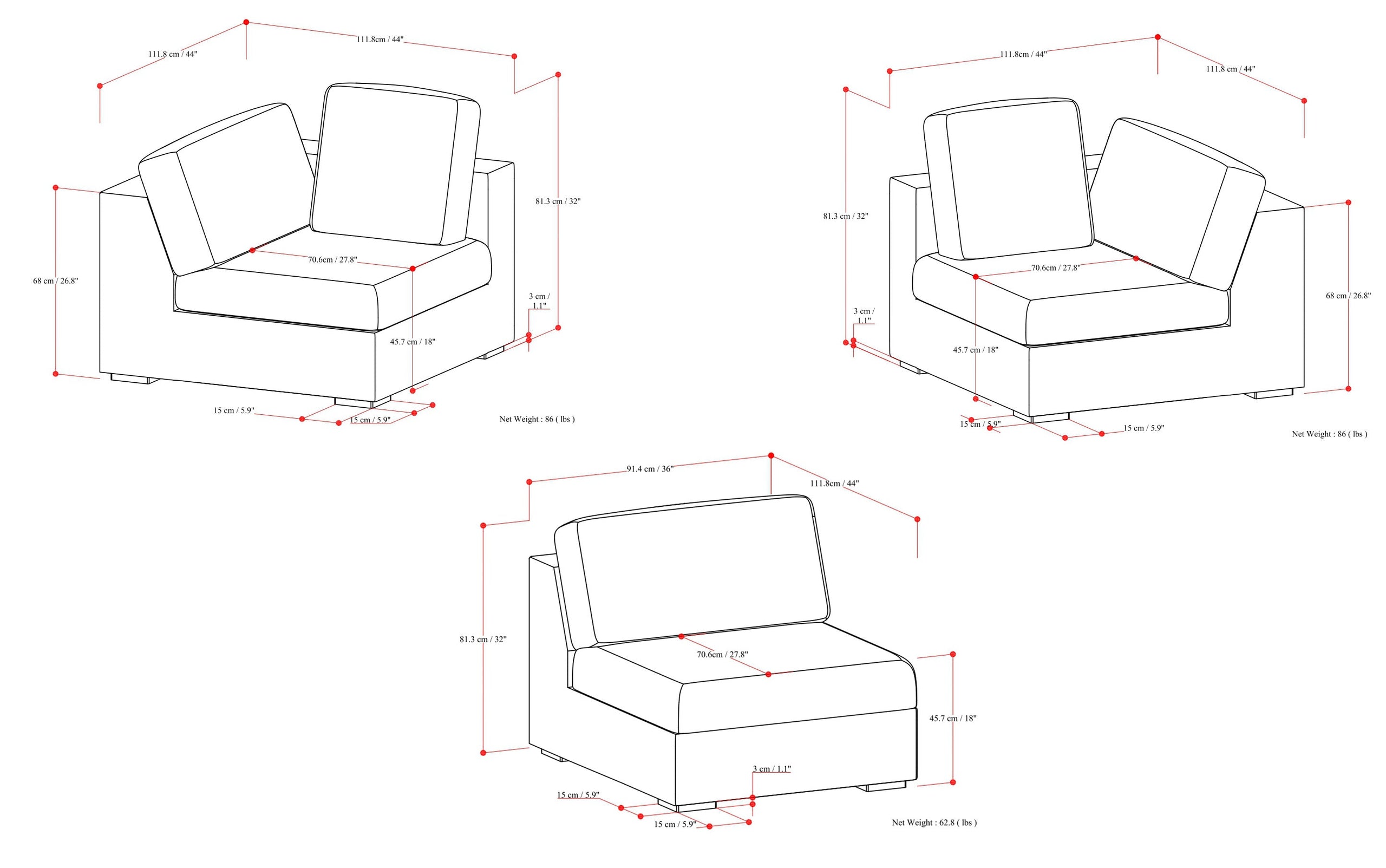 Jasmine 3 Seater Sofa