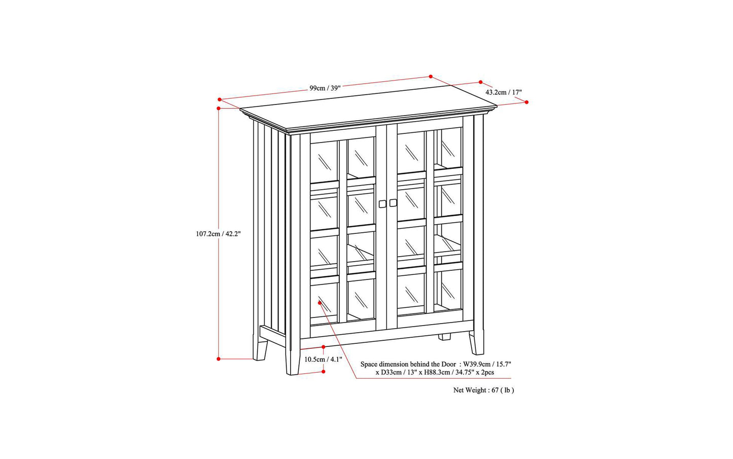 Fog Grey | Acadian Medium Storage Cabinet