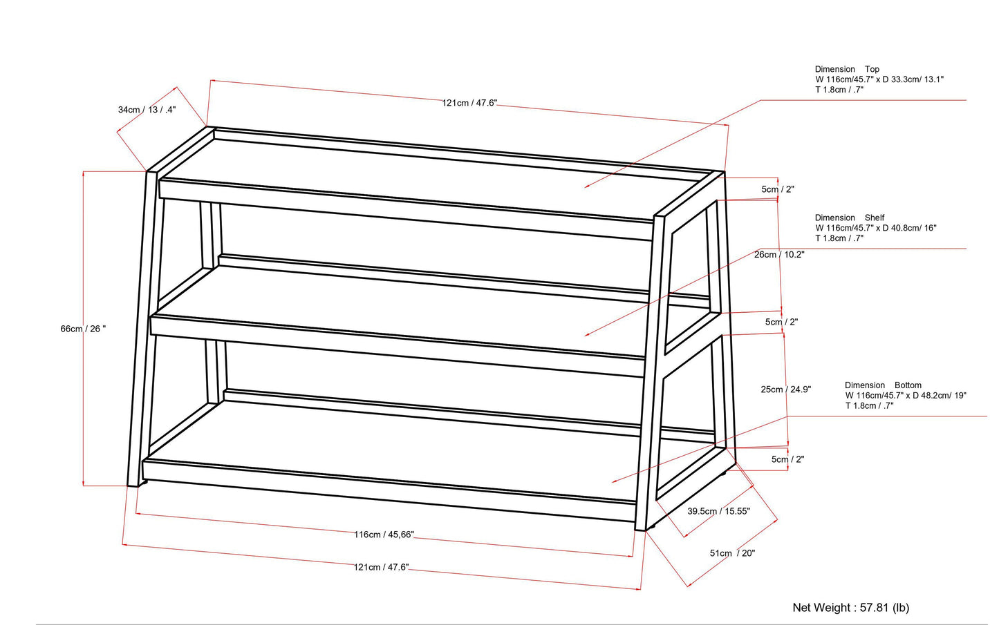 Sawhorse Metal/Wood TV Media Stand