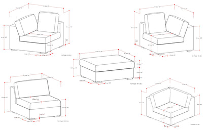 Jasmine Corner Sectional and Ottoman