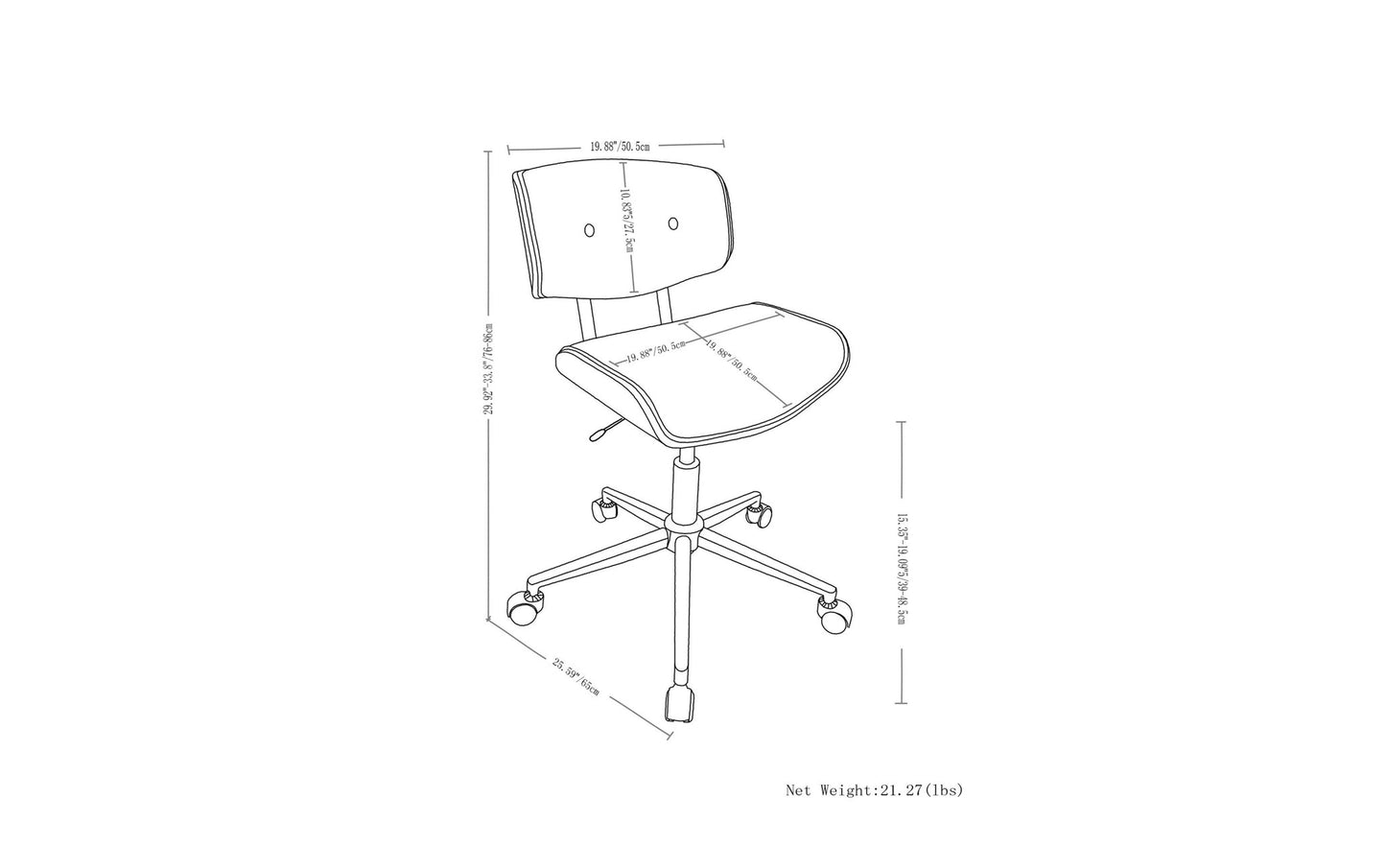 Distressed Slate Grey Distressed Vegan Leather | Dax Bentwood Office Chair