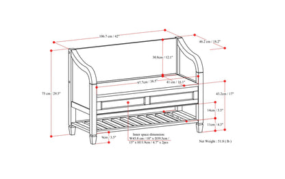 Chestnut Brown | Connaught Entryway Storage Bench with Shelf