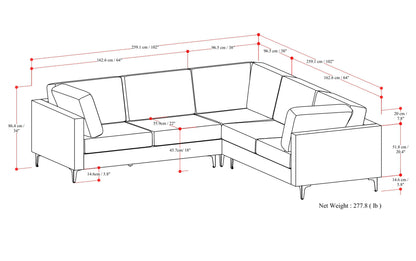 Cream | Ava Mid Century Corner Sectional