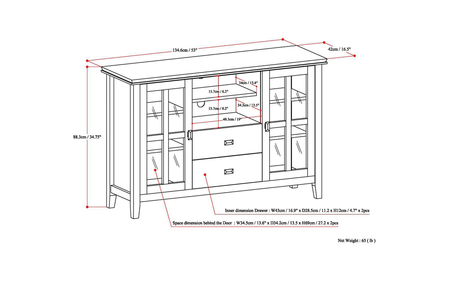 Fog Grey | Artisan Tall TV Stand