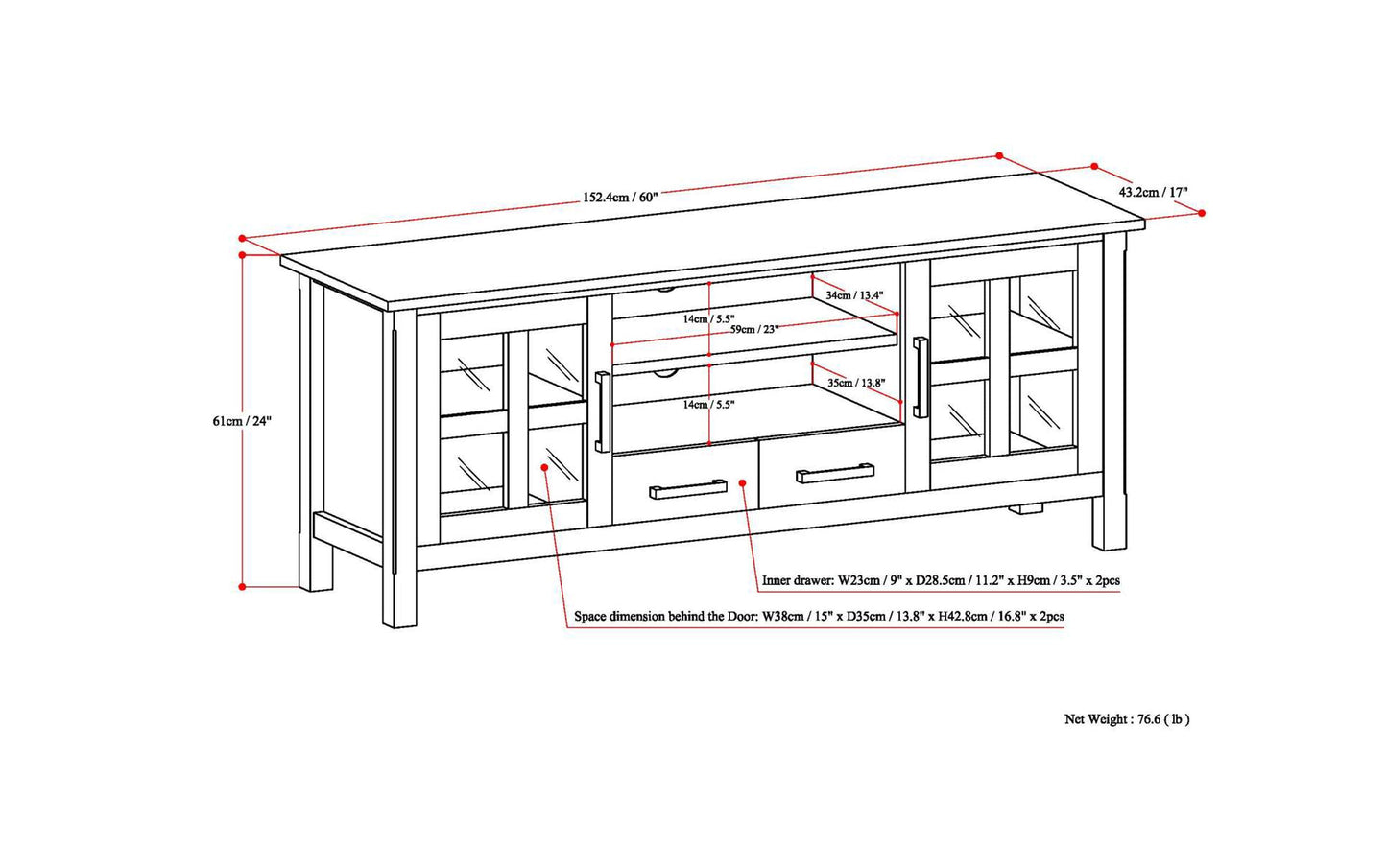 White | Kitchener TV Stand