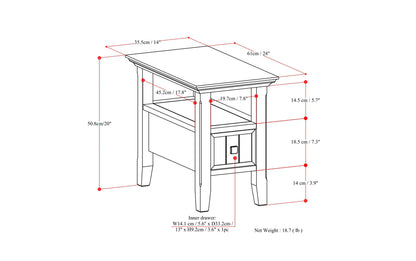 Acadian Narrow Side Table with Drawer