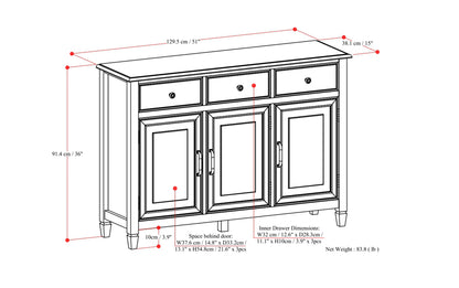 Chestnut Brown | Connaught Wide Entryway Storage Cabinet