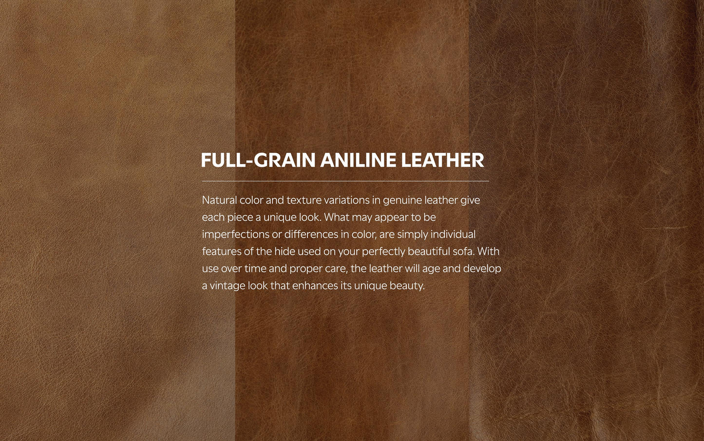 Caramel Brown Genuine Top Grain Leather | Livingston 90 inch Mid Century Sofa in Genuine Leather