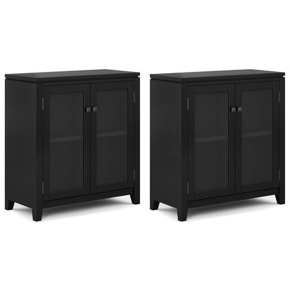 Cosmopolitan 30W Storage Cabinet with Glass Doors Set of 2