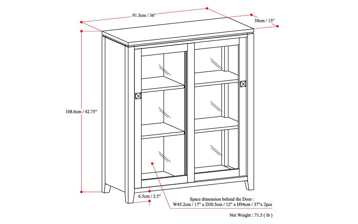 Cosmopolitan 36 inch Storage Cabinet (Set of 2)