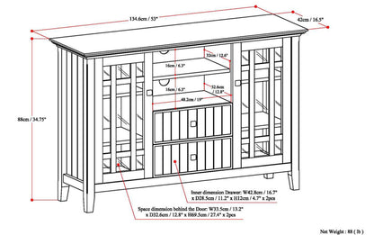 Dark Tobacco Brown Solid Wood - Pine | Bedford Tall TV Stand