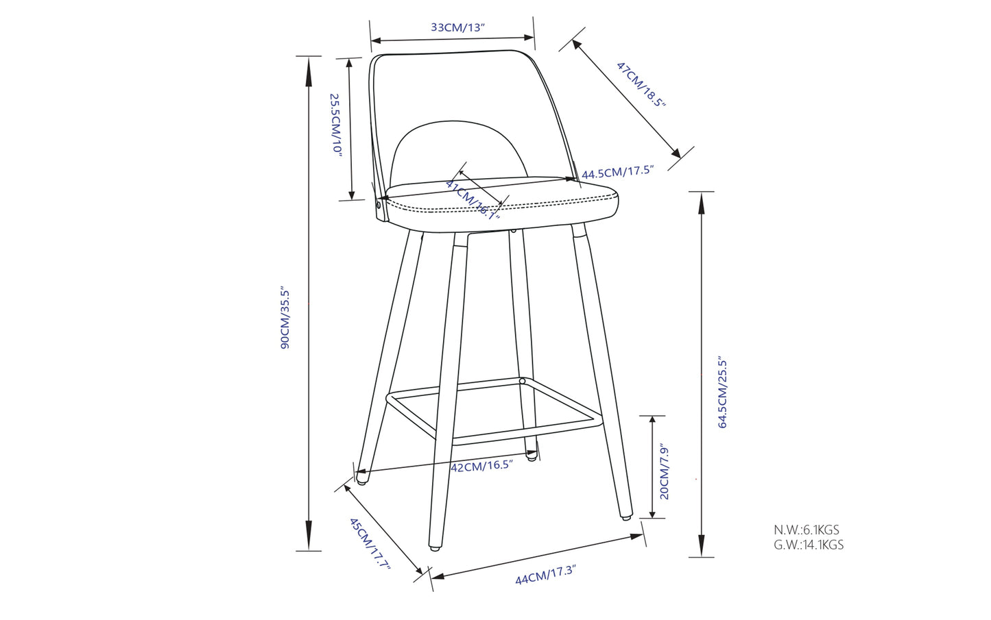 Micah Counter Height Stool (Set of 2)