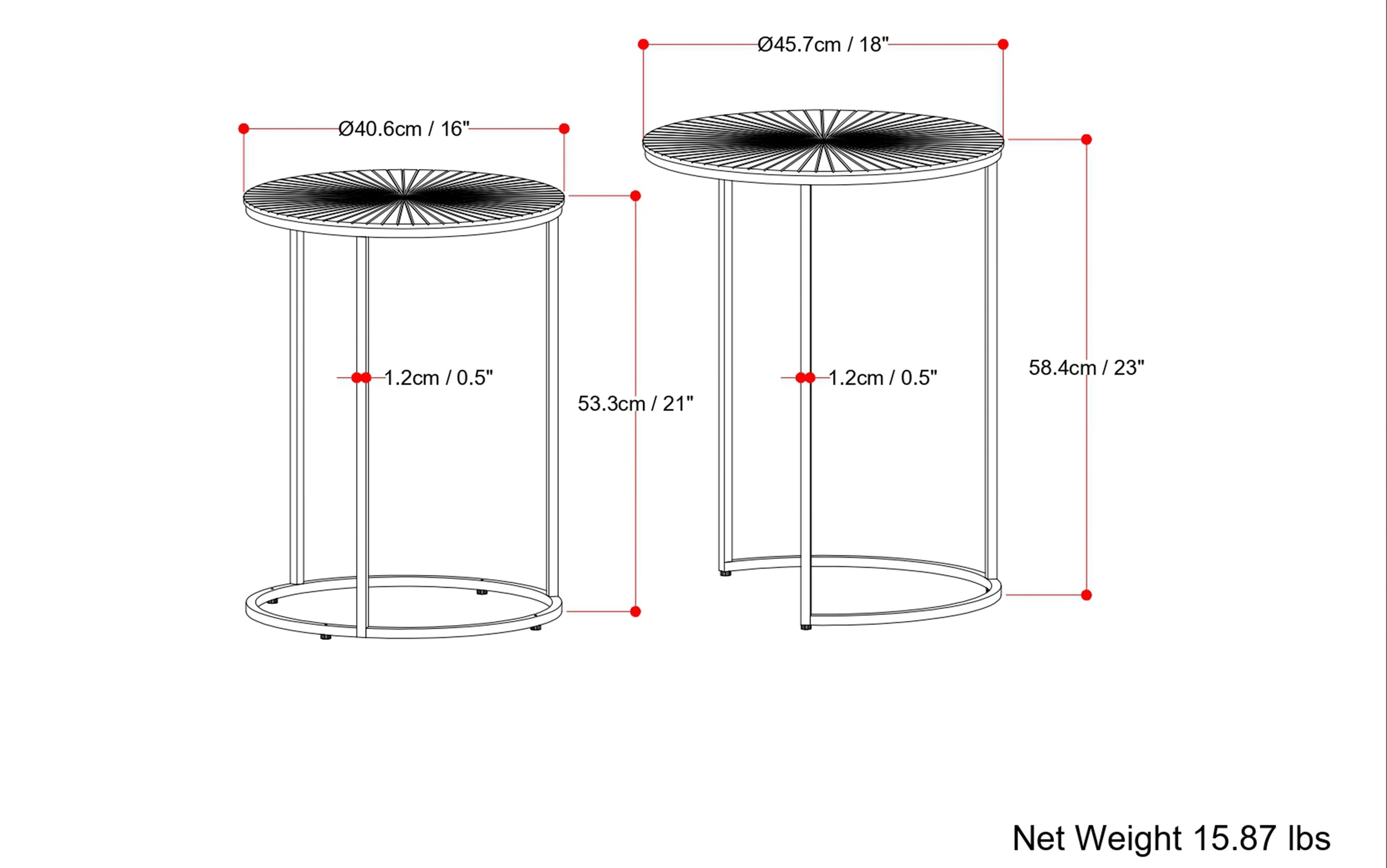 Drake 2 Pc Nesting Table