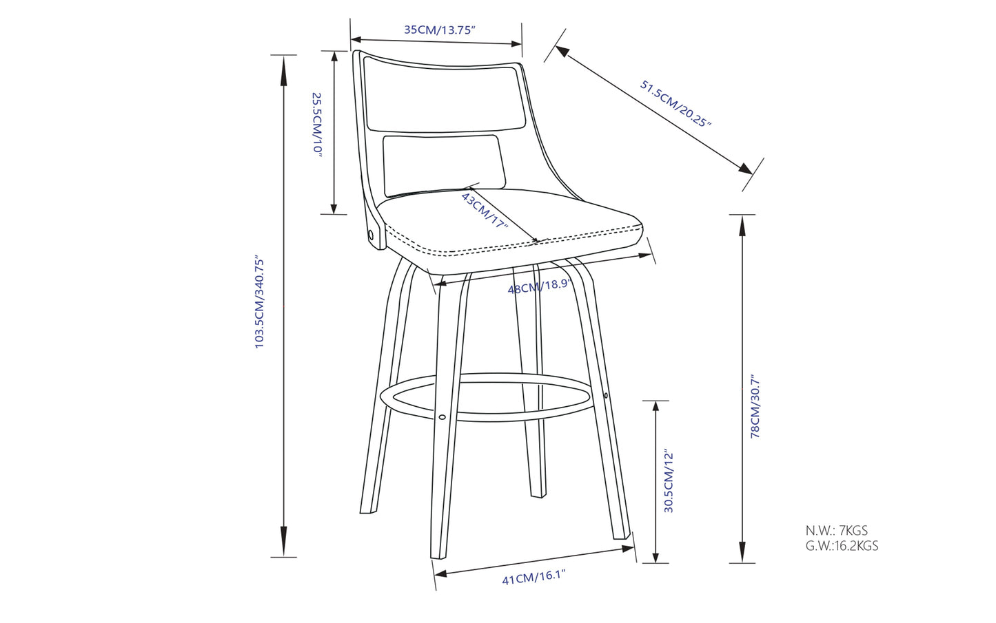 Black Vegan Leather | Dallyn Swivel Bar Stool (Set of 2)