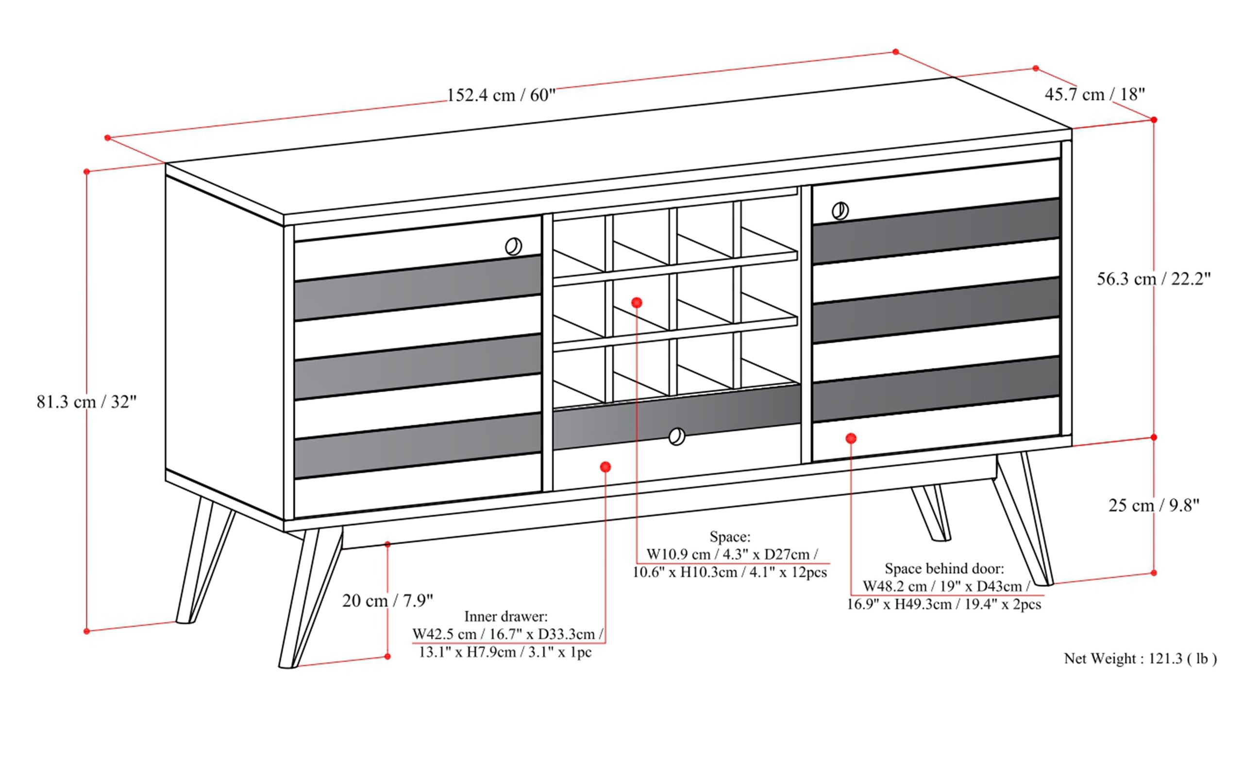 Clarkson Sideboard with Wine Storage