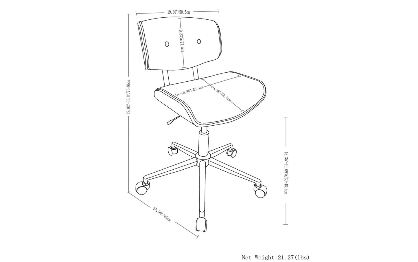 Distressed Tan Distressed Vegan Leather | Dax Bentwood Office Chair