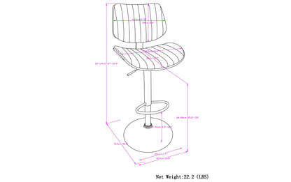 White Vegan Leather | Novak Adjustable Swivel Bar Stool in Vegan Leather