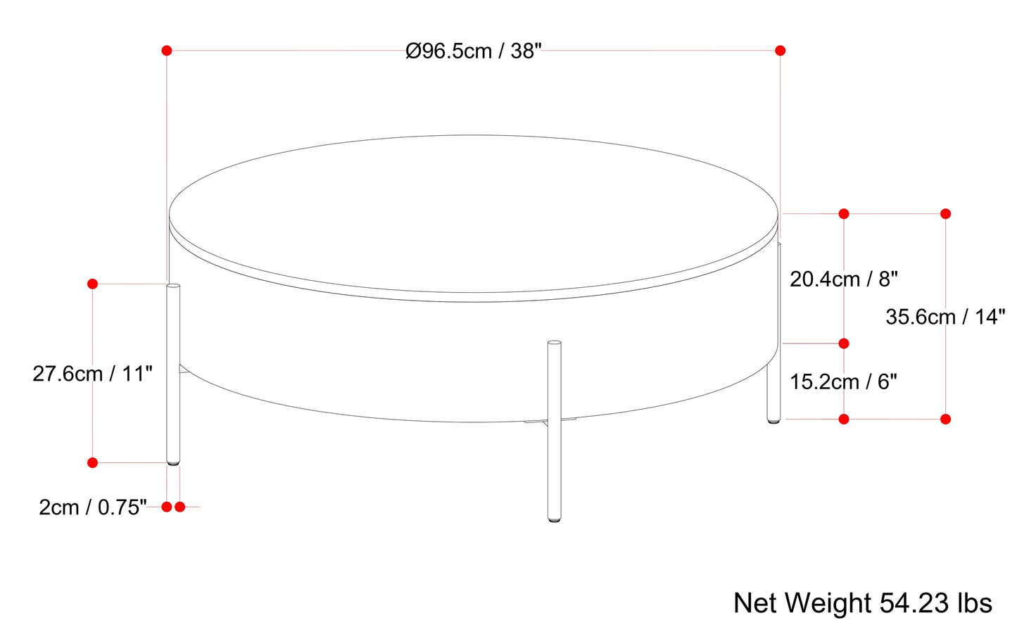 Natural | Rayburn Drum Coffee Table in Mango