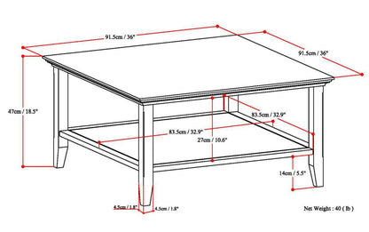 Brunette Brown | Acadian Square Coffee Table