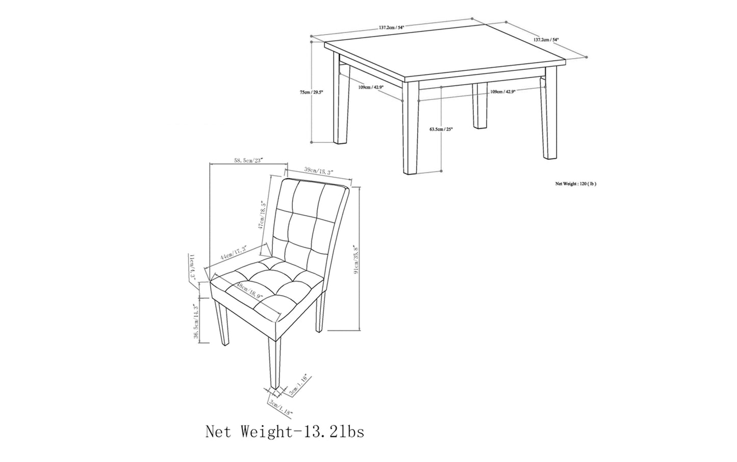 Stone Grey Vegan Leather | Andover 9 Piece Dining Set