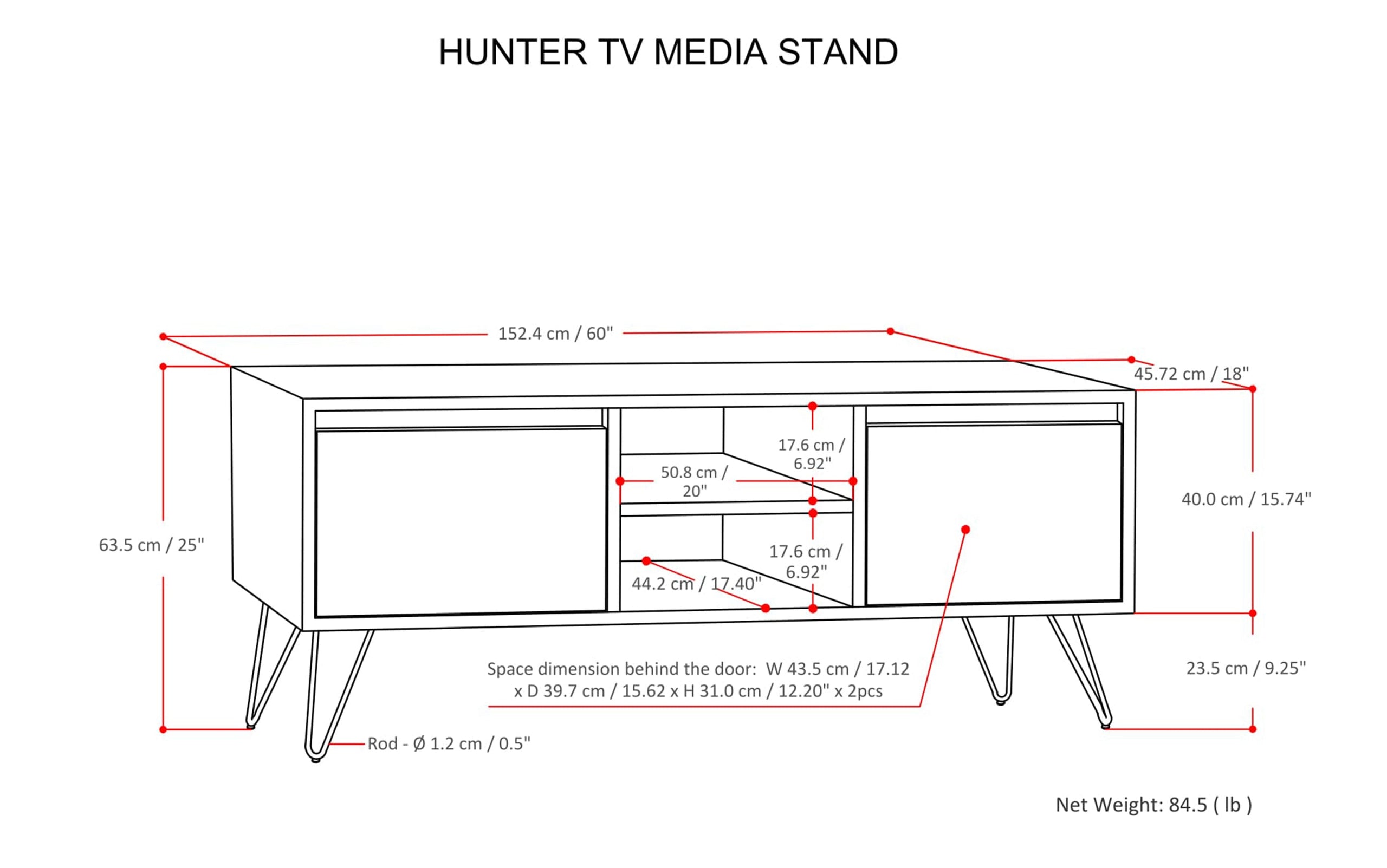 Umber Brown Mango | Hunter TV Media Stand in Mango