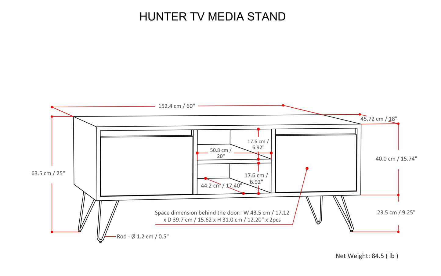 Natural Mango | Hunter TV Media Stand in Mango