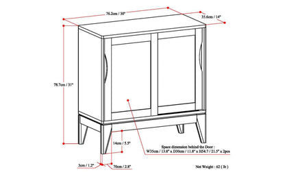 White | Harper 30 inch Low Storage Cabinet