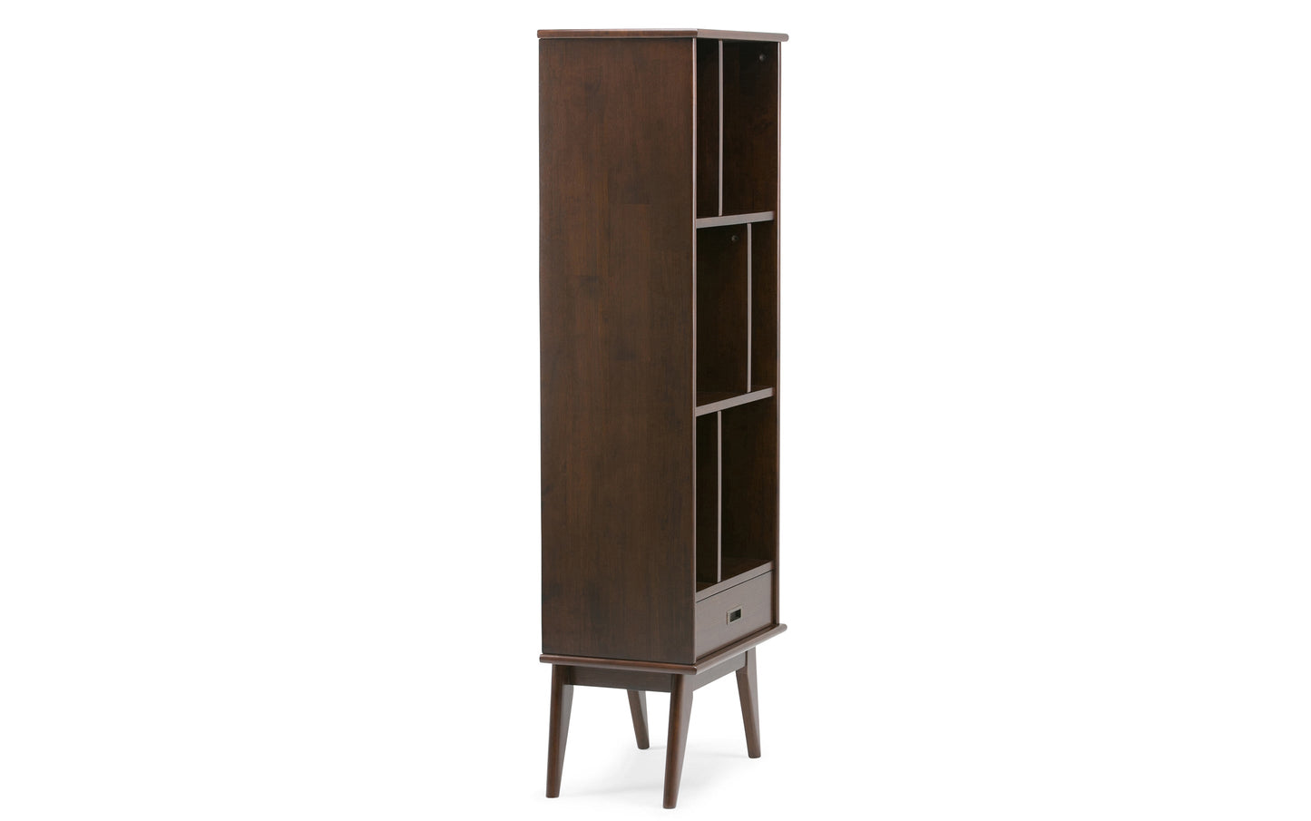 Medium Auburn Brown | Draper 22W 6 Cubbie Bookcase with Drawer (Set of 2)