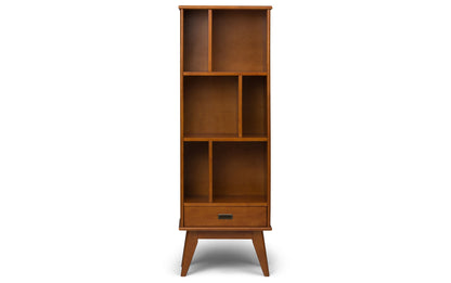 Teak Brown | Draper 22W 6 Cubbie Bookcase with Drawer (Set of 2)