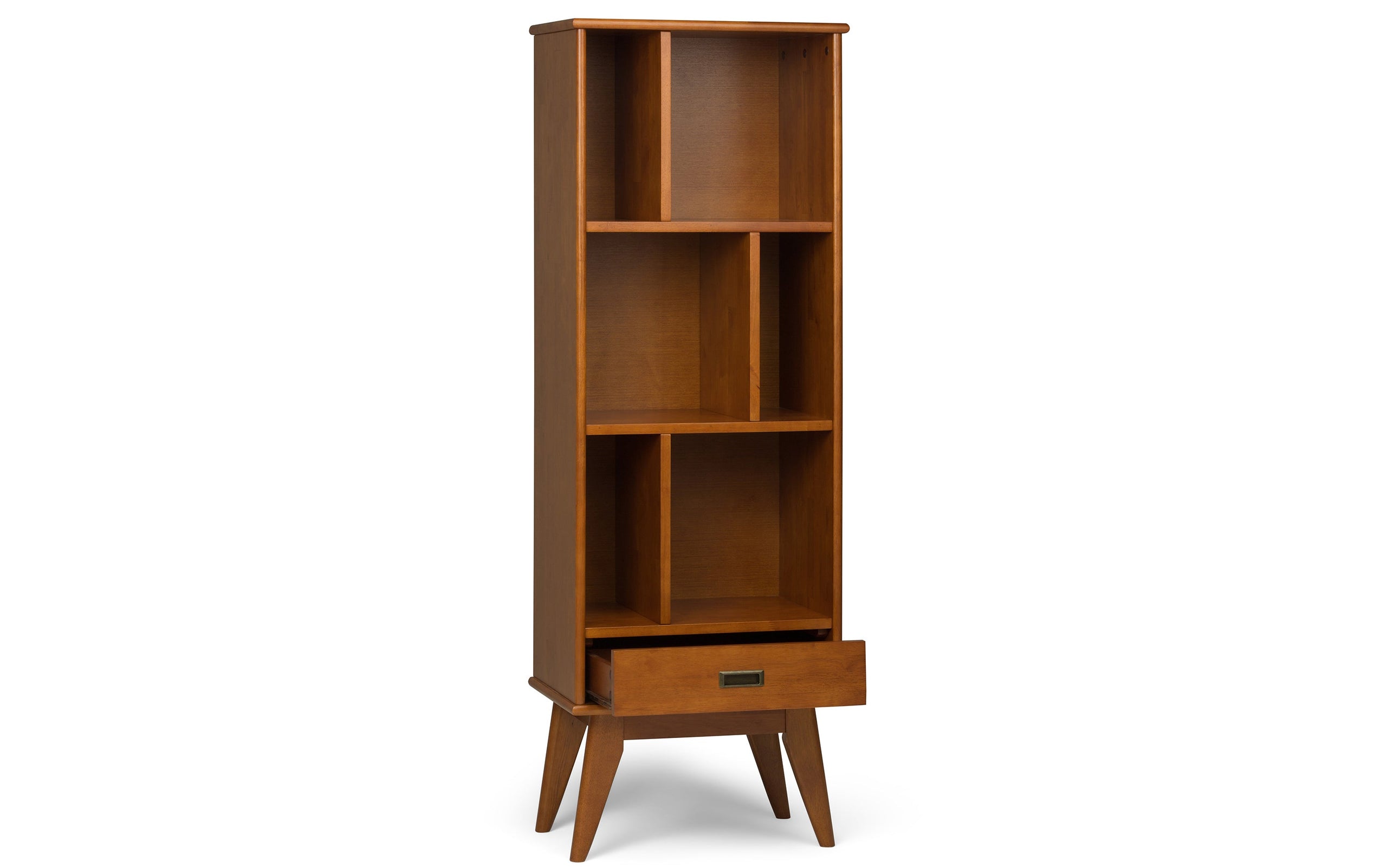 Teak Brown | Draper 22W 6 Cubbie Bookcase with Drawer (Set of 2)