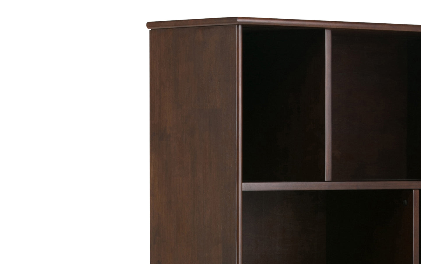 Medium Auburn Brown | Draper 35W 6 Cubbie Bookcase with Drawer (Set of 2)