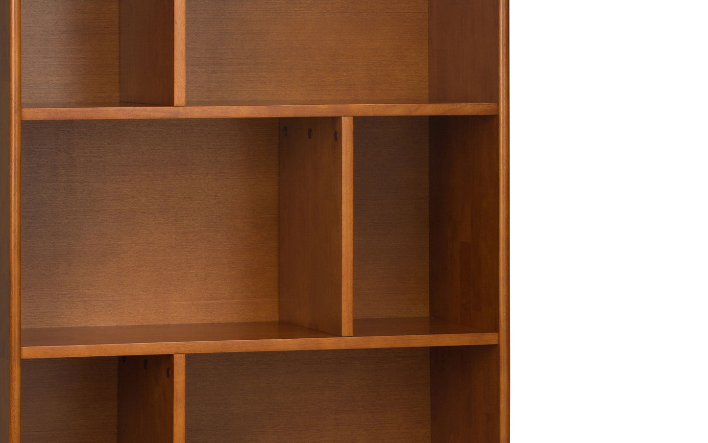 Teak Brown | Draper 35W 6 Cubbie Bookcase with Drawer (Set of 2)