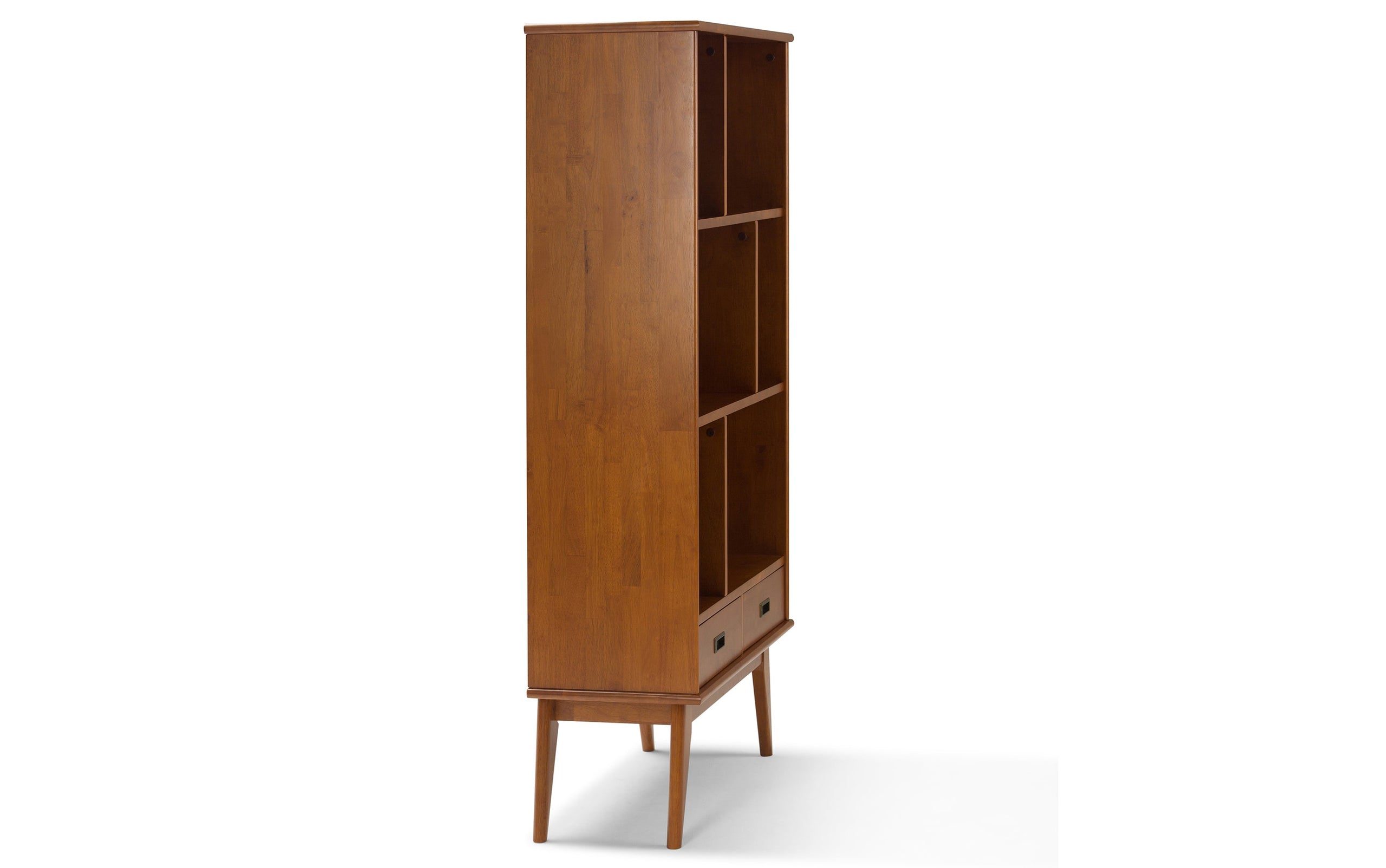 Teak Brown | Draper 35W 6 Cubbie Bookcase with Drawer (Set of 2)